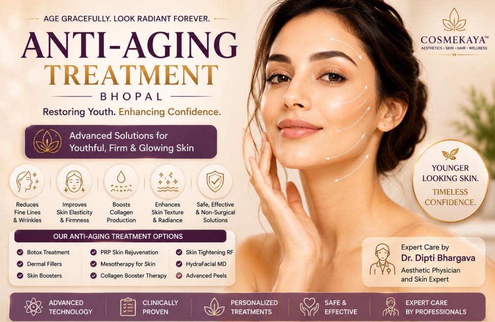 A medical practitioner safely performing an advanced non-surgical anti-aging treatment to lift and firm skin contours at COSMEKAYA clinic in Bhopal.
