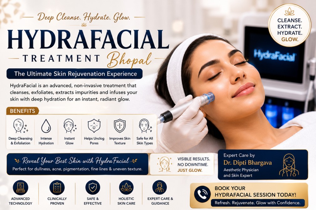 A medical practitioner safely performing an advanced HydraFacial treatment for deep pore cleansing at COSMEKAYA skin clinic in Bhopal